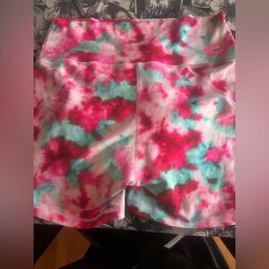 Fleo Tie-Dye Shorts in Pink and Teal